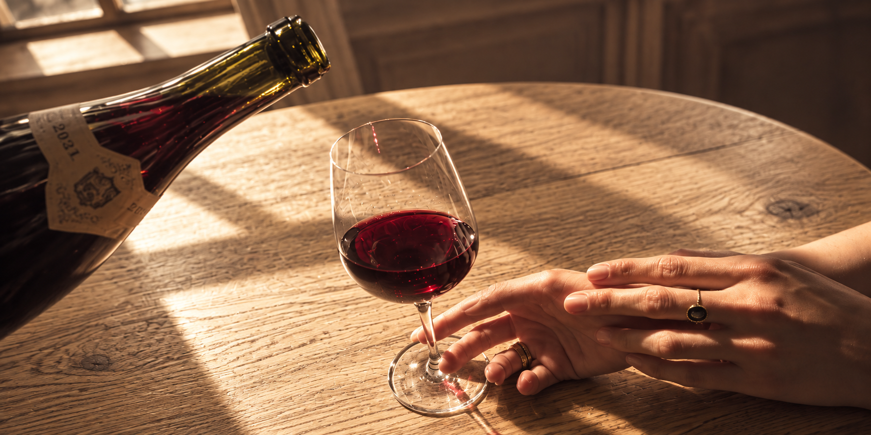 Skænket glas vin